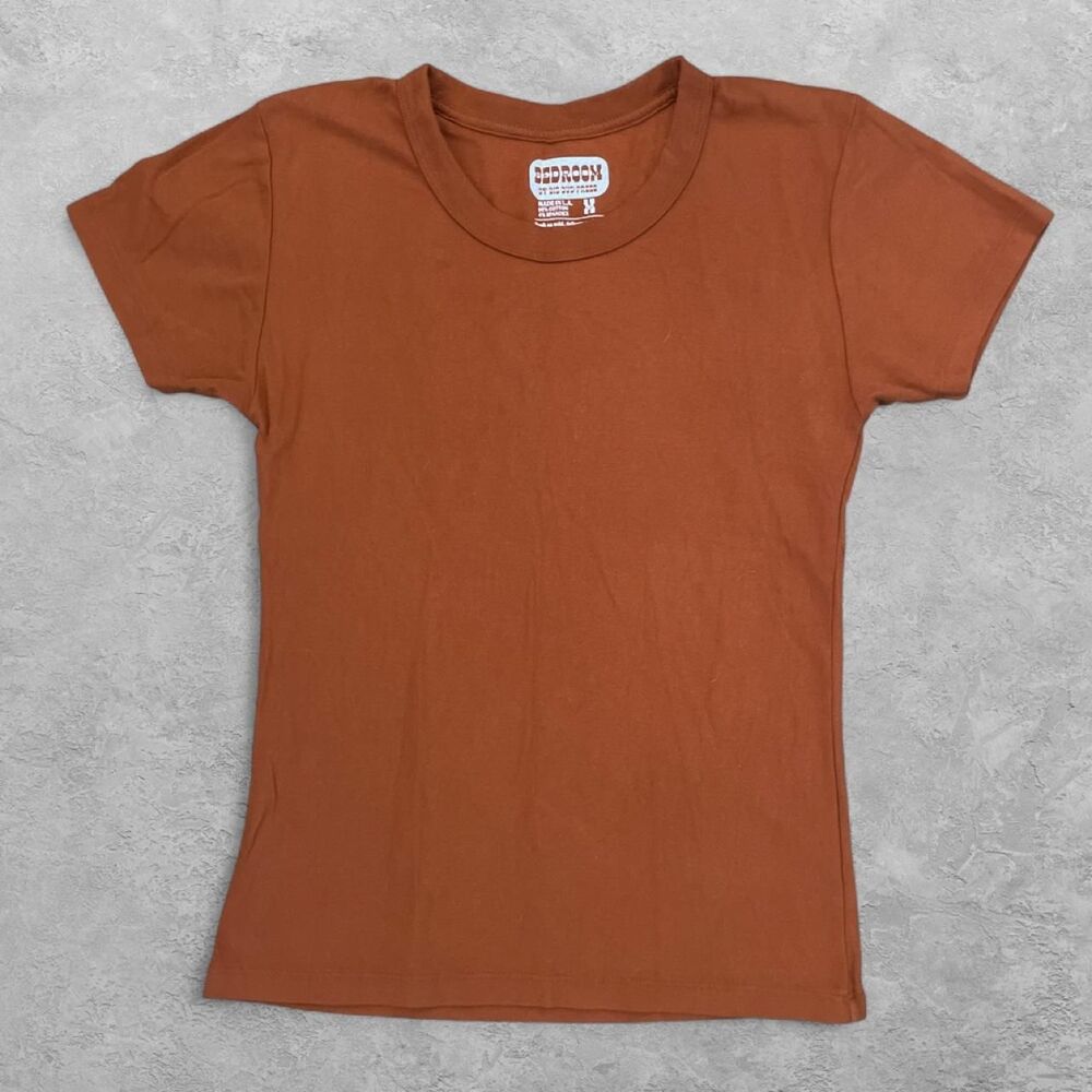 Big Bud Press Bedroom Baby Tee Terracotta M 90s Y2K Boho Streetwear